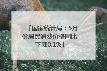 国家统计局：5月份居民消费价格同比下降0.1%