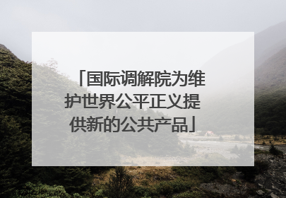 国际调解院为维护世界公平正义提供新的公共产品