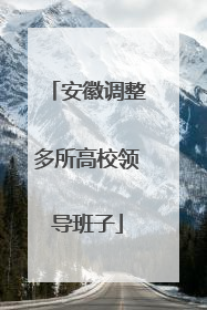 安徽调整多所高校领导班子