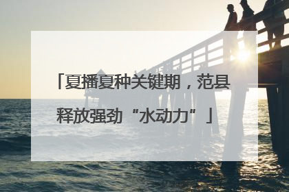夏播夏种关键期，范县释放强劲“水动力”