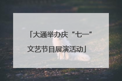 大通举办庆“七一”文艺节目展演活动