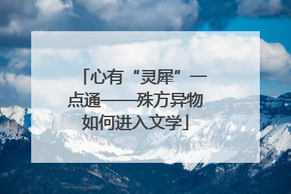 心有“灵犀”一点通——殊方异物如何进入文学