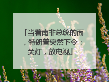 当着南非总统的面，特朗普突然下令：关灯，放电视