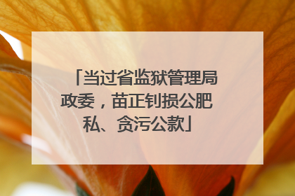 当过省监狱管理局政委，苗正钊损公肥私、贪污公款