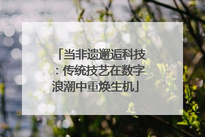 当非遗邂逅科技：传统技艺在数字浪潮中重焕生机