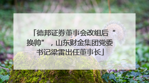 德邦证券董事会改组后“换帅”，山东财金集团党委书记梁雷出任董事长
