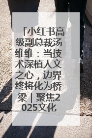 小红书高级副总裁汤维维：当技术深植人文之心，边界终将化为桥梁｜聚焦2025文化强国建设高峰论坛