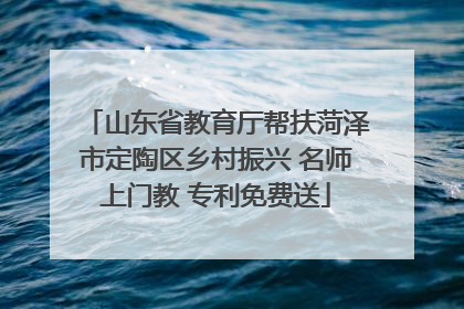 山东省教育厅帮扶菏泽市定陶区乡村振兴 名师上门教 专利免费送