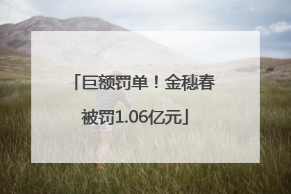 巨额罚单！金穗春被罚1.06亿元
