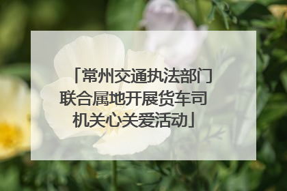 常州交通执法部门联合属地开展货车司机关心关爱活动