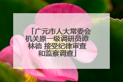 广元市人大常委会机关原一级调研员谭林德 接受纪律审查和监察调查