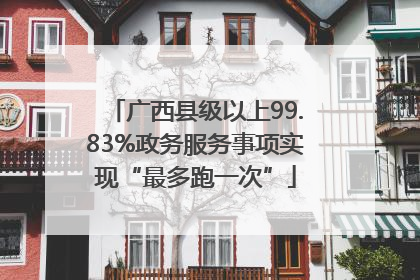 广西县级以上99.83%政务服务事项实现“最多跑一次”