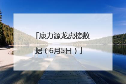 康力源龙虎榜数据（6月5日）
