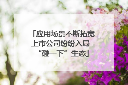 应用场景不断拓宽 上市公司纷纷入局“碰一下”生态