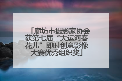 廊坊市摄影家协会获第七届“大运河春花儿”即时创意影像大赛优秀组织奖