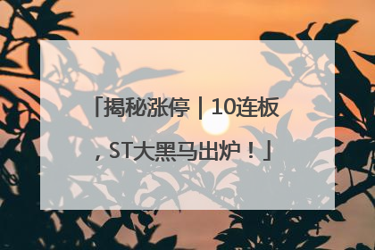 揭秘涨停｜10连板，ST大黑马出炉！