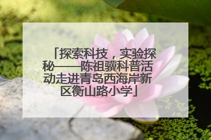 探索科技，实验探秘——陈祖骥科普活动走进青岛西海岸新区衡山路小学