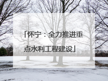 怀宁：全力推进重点水利工程建设