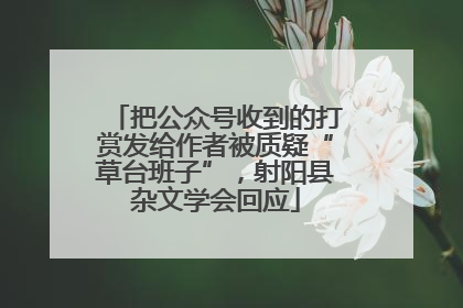 把公众号收到的打赏发给作者被质疑“草台班子”，射阳县杂文学会回应
