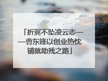 折翼不坠凌云志——曹东锋以创业热忱铺就助残之路