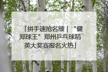 拼手速抢名额｜“健郑球王”郑州乒乓球精英大奖赛报名火热