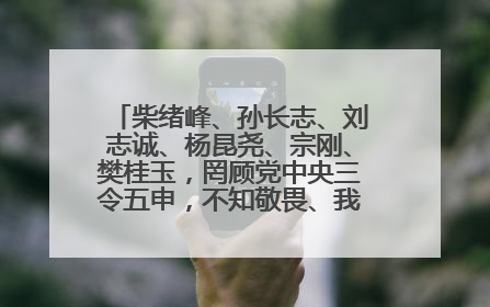 柴绪峰、孙长志、刘志诚、杨昆尧、宗刚、樊桂玉，罔顾党中央三令五申，不知敬畏、我行我素、肆意妄为！