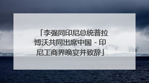 李强同印尼总统普拉博沃共同出席中国－印尼工商界晚宴并致辞
