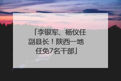 李银军、杨仪任副县长！陕西一地任免7名干部