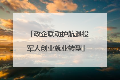 政企联动护航退役军人创业就业转型