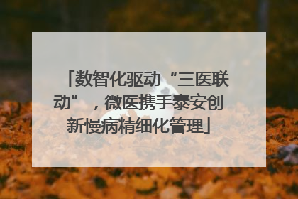 数智化驱动“三医联动”，微医携手泰安创新慢病精细化管理