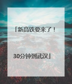 新高铁要来了！30分钟到武汉