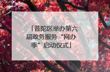 普陀区举办第六届政务服务“网办季”启动仪式