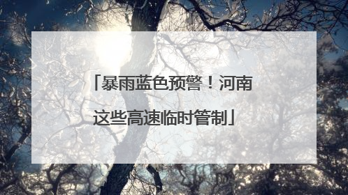 暴雨蓝色预警！河南这些高速临时管制