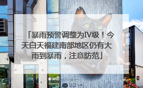 暴雨预警调整为Ⅳ级！今天白天福建南部地区仍有大雨到暴雨，注意防范