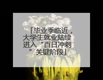 毕业季临近，大学生就业陆续进入“百日冲刺”关键阶段