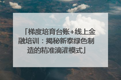梯度培育台账+线上金融培训：揭秘新泰绿色制造的精准滴灌模式