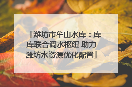 潍坊市牟山水库：库库联合调水枢纽 助力潍坊水资源优化配置