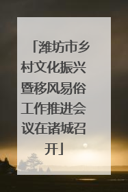 潍坊市乡村文化振兴暨移风易俗工作推进会议在诸城召开