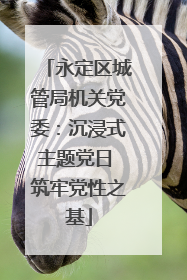 永定区城管局机关党委：沉浸式主题党日 筑牢党性之基