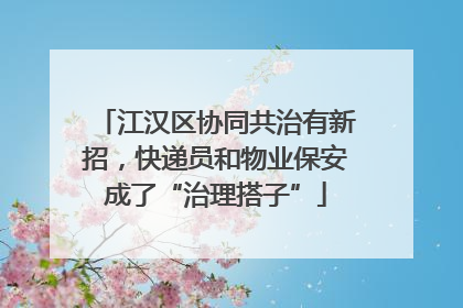 江汉区协同共治有新招，快递员和物业保安成了“治理搭子”
