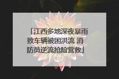 江西多地深夜暴雨致车辆被困洪流 消防员逆流抢险营救
