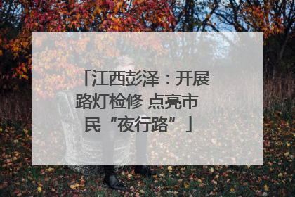 江西彭泽：开展路灯检修 点亮市民“夜行路”