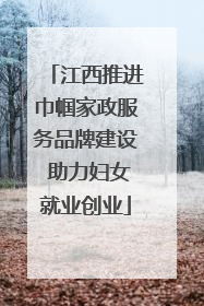 江西推进巾帼家政服务品牌建设 助力妇女就业创业