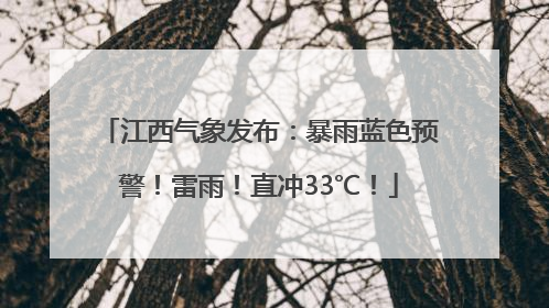 江西气象发布：暴雨蓝色预警！雷雨！直冲33℃！