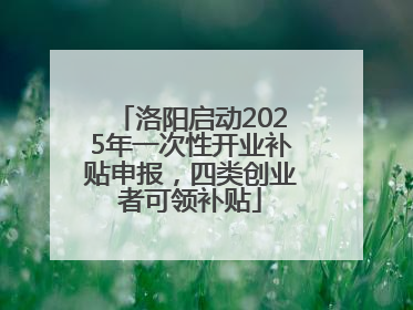 洛阳启动2025年一次性开业补贴申报，四类创业者可领补贴