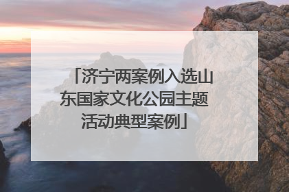 济宁两案例入选山东国家文化公园主题活动典型案例