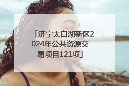 济宁太白湖新区2024年公共资源交易项目121项