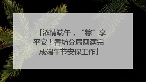 浓情端午，“粽”享平安！香坊分局圆满完成端午节安保工作