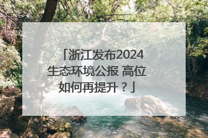 浙江发布2024生态环境公报 高位如何再提升？