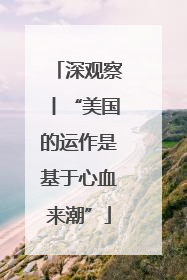 深观察丨“美国的运作是基于心血来潮”